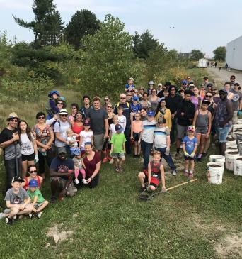 Canada Life Team getting ready to plant at a park in September 2019